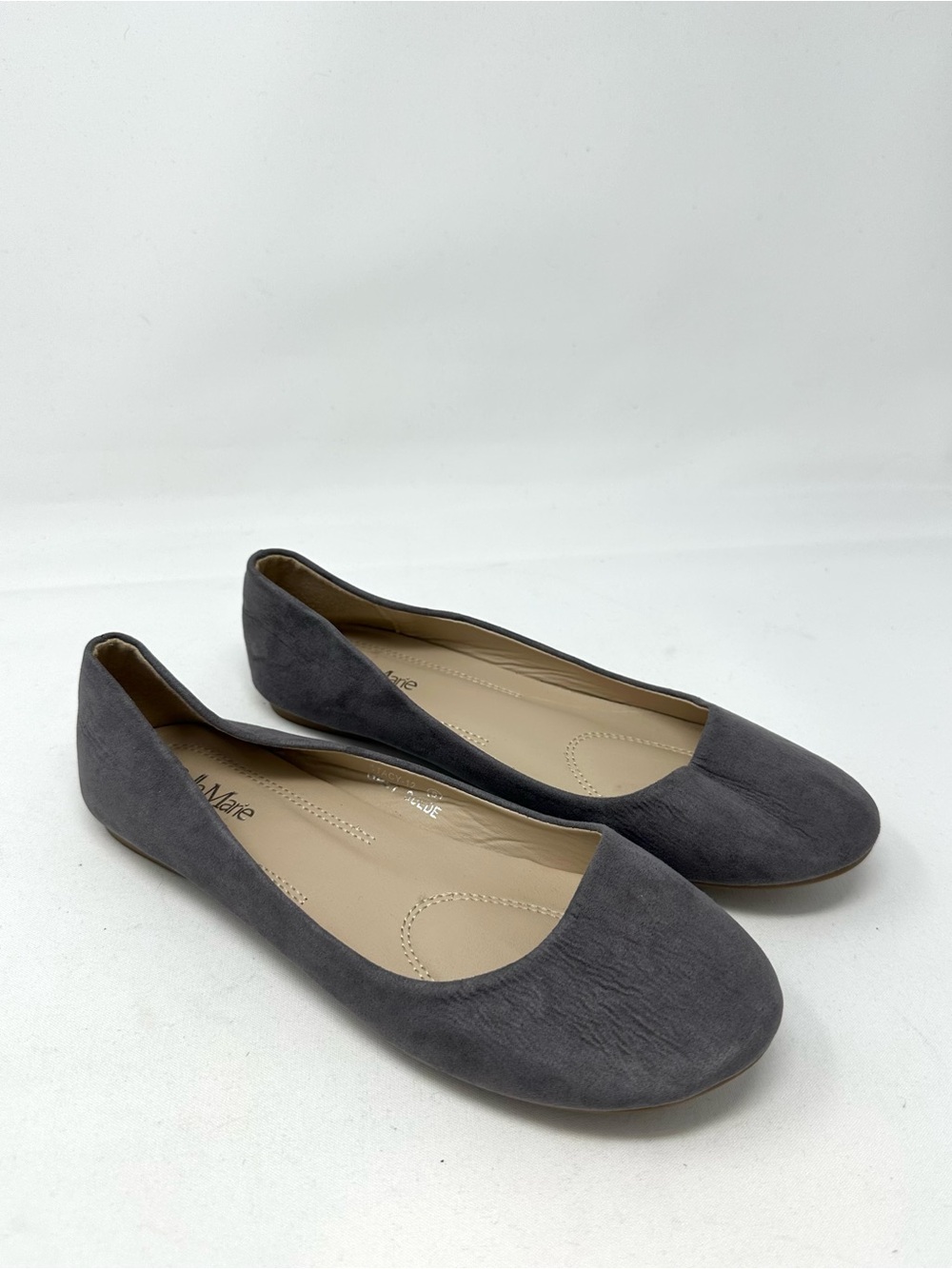 Bella Marie Stacy Gray Suede Ballet Flats Women Sz 8